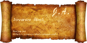 Jovanov Ábel névjegykártya