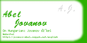 abel jovanov business card